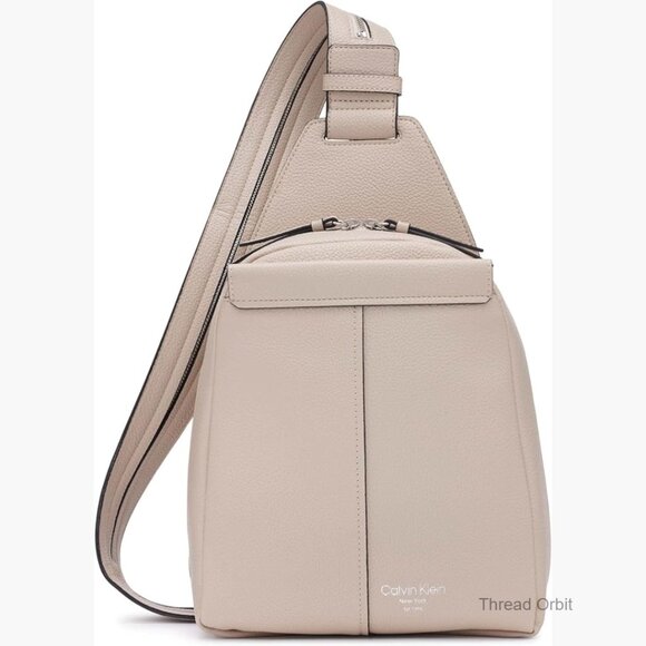 Vegan Leather Convertible Sling Backpack, 2 Pockets, Daypack Design main image 3